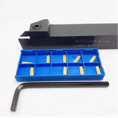 MGEHR25 25mm Lathe Cut-Off Grooving Parting Tool Holder+ 10pcs MGMN200 ...