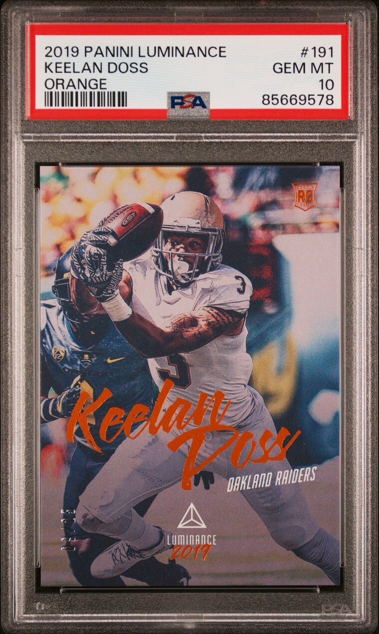 2019 Keelan Doss RC Panini Luminance Orange #09/25 #191 Rookie PSA 10 Pop 1