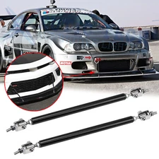 Adjustable Chrome Bumper Lip Splitter Rod Strut Tie Bars Support For BMW E90 E92