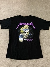 METALLICA DAMAGED JUSTICE T-SHIRT Mens Small BLACK Heavy Metal Rock n Roll Tee