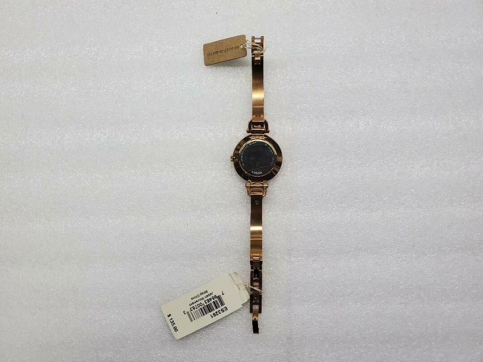 FOSSIL GEORGIA ROSE GOLD DIAL WHITE LEATHER & ST. STEEL LADIES WATCH ES3261 NEW - image 4 of 4