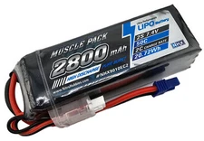 NHX RC Muscle Pack 2S 7.4V 2800mAh 50C Lipo Battery w/ EC2 IC2 1/12 Losi Nascar