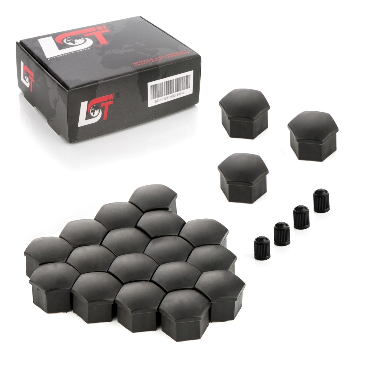 20X Wheel Nut Caps Black 17 Mm For LAND ROVER