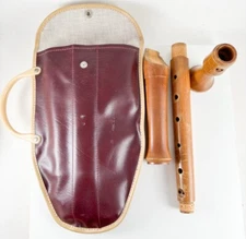 Roessler Vintage Wooden Wood Recorder With Travel Carry Case Antique