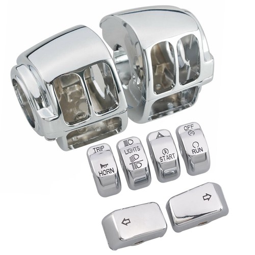 Chrome Hand Control Switch Housing Button Cover Cap Kits for Harley Sportster - Picture 3 of 9