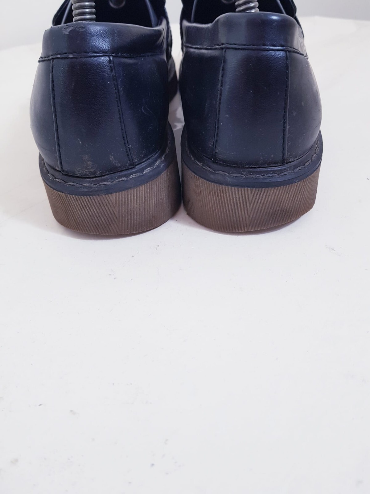 Black Openwork Lightweight Leather Flat Shoes, Si… - image 4