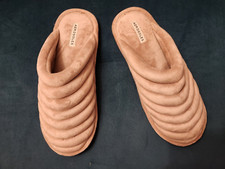 AEROSOLES Memory Foam Faux-Fur Clog SLIPPERS WOMEN SIZE Large 8-9 Color Oatmeal