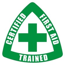 Certified First Aid Trained Hard Hat Sticker Decal