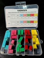 30pcs Jcase Car Fuse Assortment Kit Tall/STD and Low Profile Jcase Box Shaped