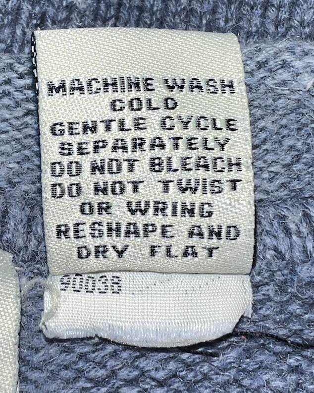 Patchwork Blue Embroidered Pullover Sweater Roll … - image 8