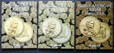 Set of 3 Harris Sacagawea Native American Small Dollar 2000-2024 Folder Book
