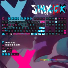 HOT Arcane:League of Legends Jinx Keycap PBT Side Engraved Cherry MX For Keypads