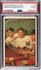 1953 Bowman #44 Mickey Mantle Yogi Berra Hank Bauer PSA 4 Centered