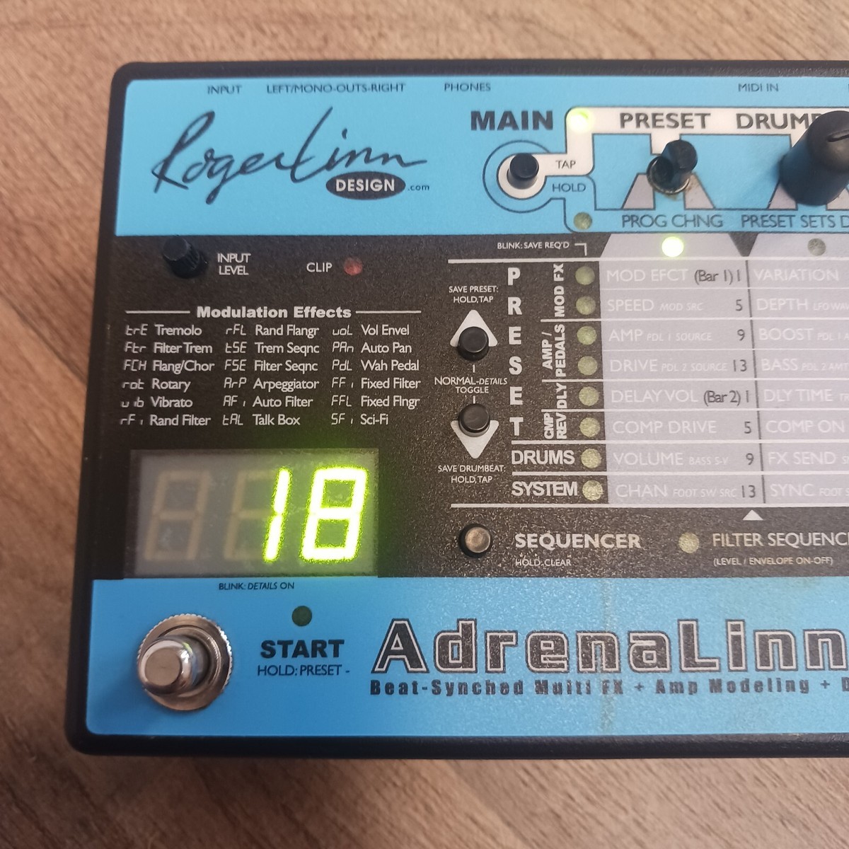 Roger Linn AdrenaLinn III Guitar Pedal Multi FX Drum Box