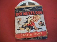 Vintage Castle Films Cartoon "Boy Meets Dog" Box Reel