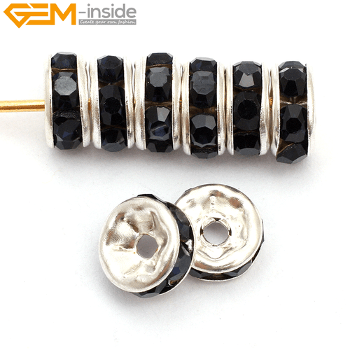 Rondelle Czech Crystal Rhinestone Spacer Loose Beads 100 Pcs For Jewelry Making - Picture 2 of 38
