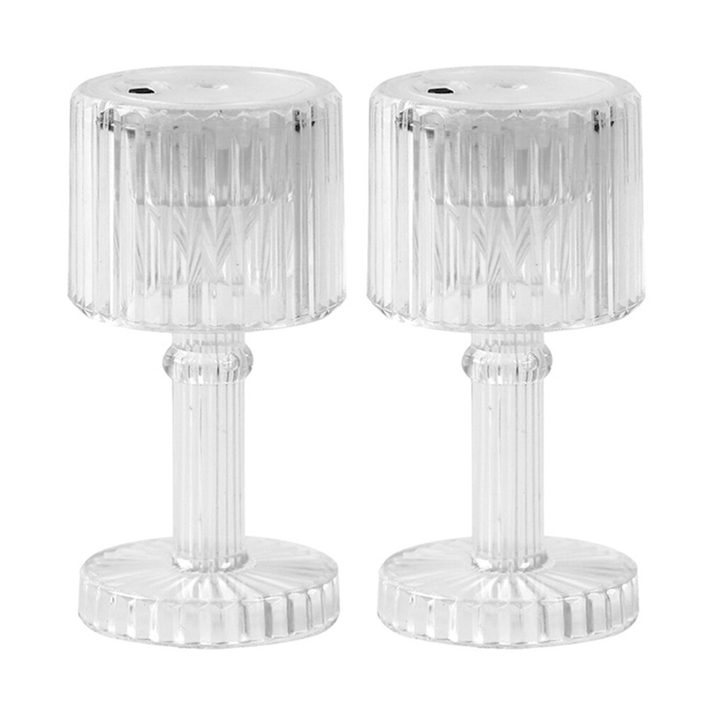 2pcs LED Crystal Diamond Desk Lamp Durable Bedside Lamp Night Lights