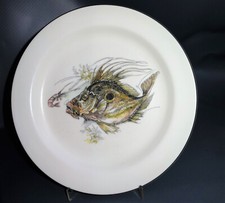 Sehr seltener Mancioli Speiseteller Porzellan skurriles Fisch-Motiv,26,5 cm &Oslash;