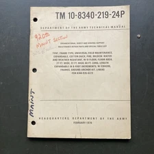1970 Parts Manual for Frame Field Maintenance Tent Expandable 27ft x 64ft