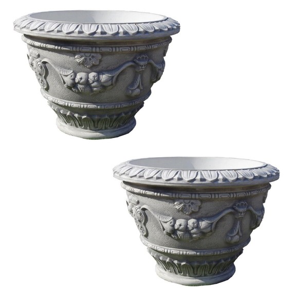 2 X Blumentopf Amphore Pflanzschale SteinmöBel BlumenküBel PflanzküBel HöHe:52Cm-image
