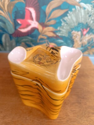 tobacco pot ceramic pipe holder Zoomorph Tiger HT 14 /10.5