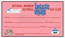 FANTASTIC VOYAGE NATIONAL FAN CLUB MEMBERSHIP CARD - VINTAGE FANTASY CARD