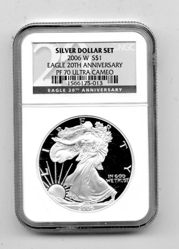2006-W PF 70 ULTRA CAMEO NGC SILVER EAGLE .999 1 OZ. COIN!!