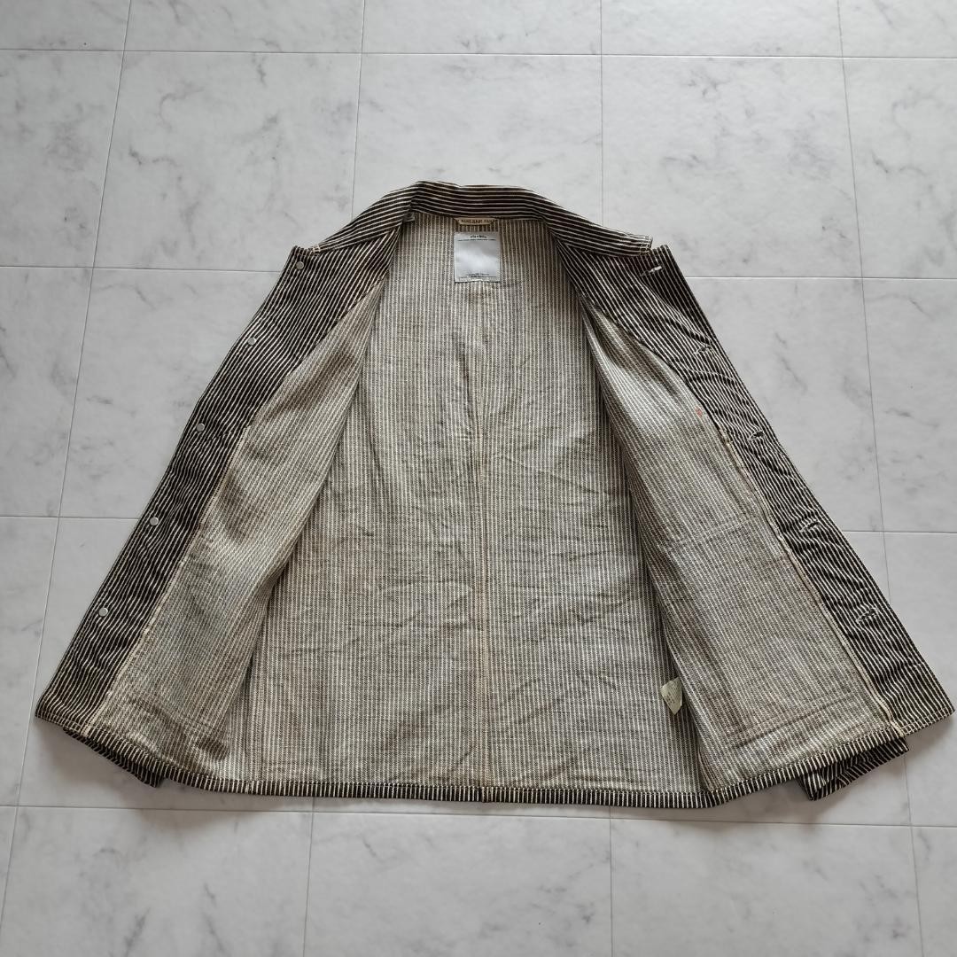 visvim FLUXUS Denim Hickory Chore Jacket Coverall Brown M Japan