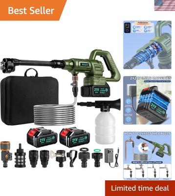 #ad Max 1100 PSI Portable Battery Pressure Washer with 6 in 1 Nozzle amp; Foam Cannon $120.99