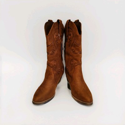 Sugar Tammy Cowgirl Boots Woman's Size 8M Pull On Cognac Brown Western Footwear 