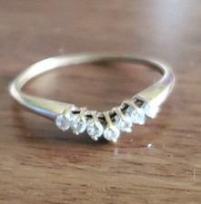 10K solid Gold .25 Carat 6 stone prong set CZ ring. Sz-8