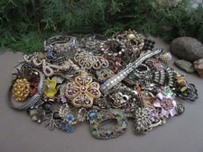 Broken Costume Jewelry Lot Harvest Repurpose Upcycle Lot of Rhinestones 3 lbs