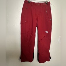 REI coop kids red snow pants 10/12 fleece lined