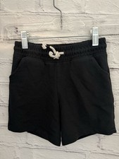 Cat  Jack Solid Black Sweat Shorts Elastic Waist plus Drawstring Girl's 6/6X