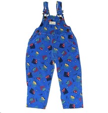 Cutecumber Vintage Corduroy Bib Overalls Car Primary Colors 3T Toddler 90s