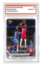 Kevin Durant 2025-26 Topps Now NBA #3 Rockets Debut Graded Gem Mint 10