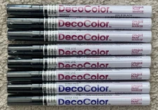 MARVY UCHIDA DECO COLOR (QTY 8) LIQUID BLACK PAINT MARKERS-ASSORTED SIZES-NEW