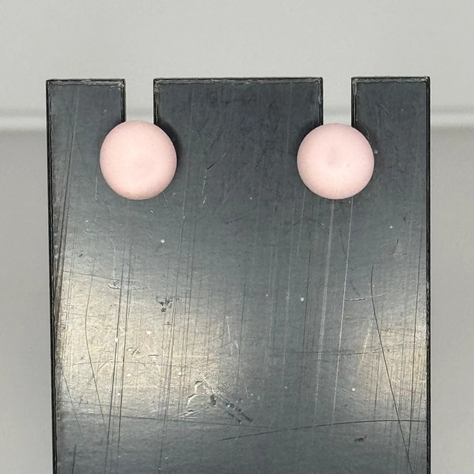 Aretes de acrílico esmerilado rosa postes de plata de ley 925 Foto 2 de 4