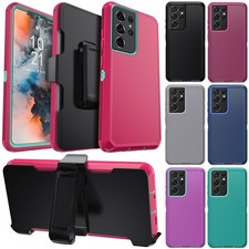 For Samsung Galaxy S21 Ultra 5G Phone Case Rugged Hard Cover / Belt Clip Holster