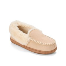 Zapatilla mocasín de cabina Dearfoams Ryland para mujer talla arena