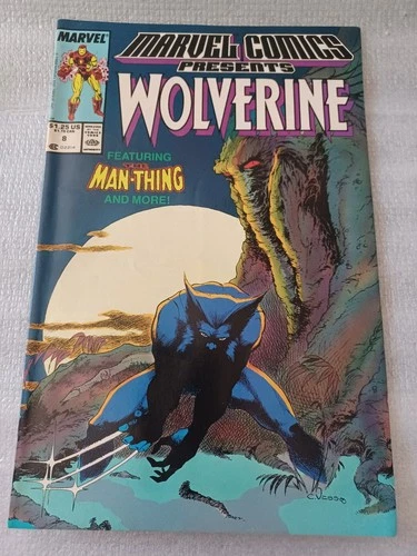 Marvel Comics Presents #8 WOLVERINE ft MAN-THING & IRON MAN (vintage 1988 comic)