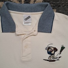 Warner Bros Tasmanian Devil Taz Golf Polo Medium Looney Tunes Shirt VTG Medium