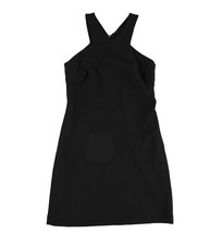bar III Womens Solid A-line Dress, black, XS