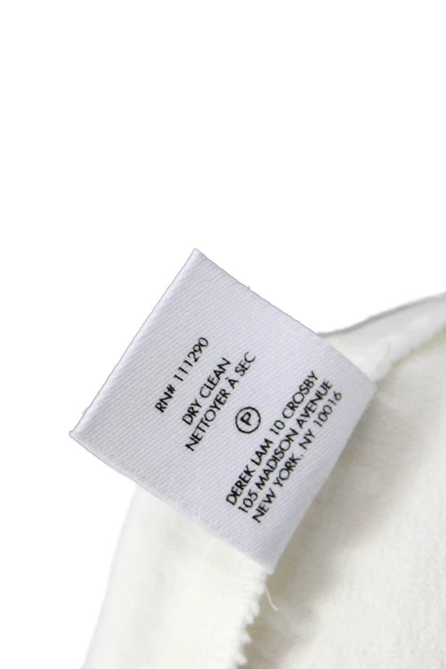 10 Pantalones Crosby Derek Lam Mujer Cremallera Plisada Pierna Ancha Blanco Talla 06 Foto 4 de 4