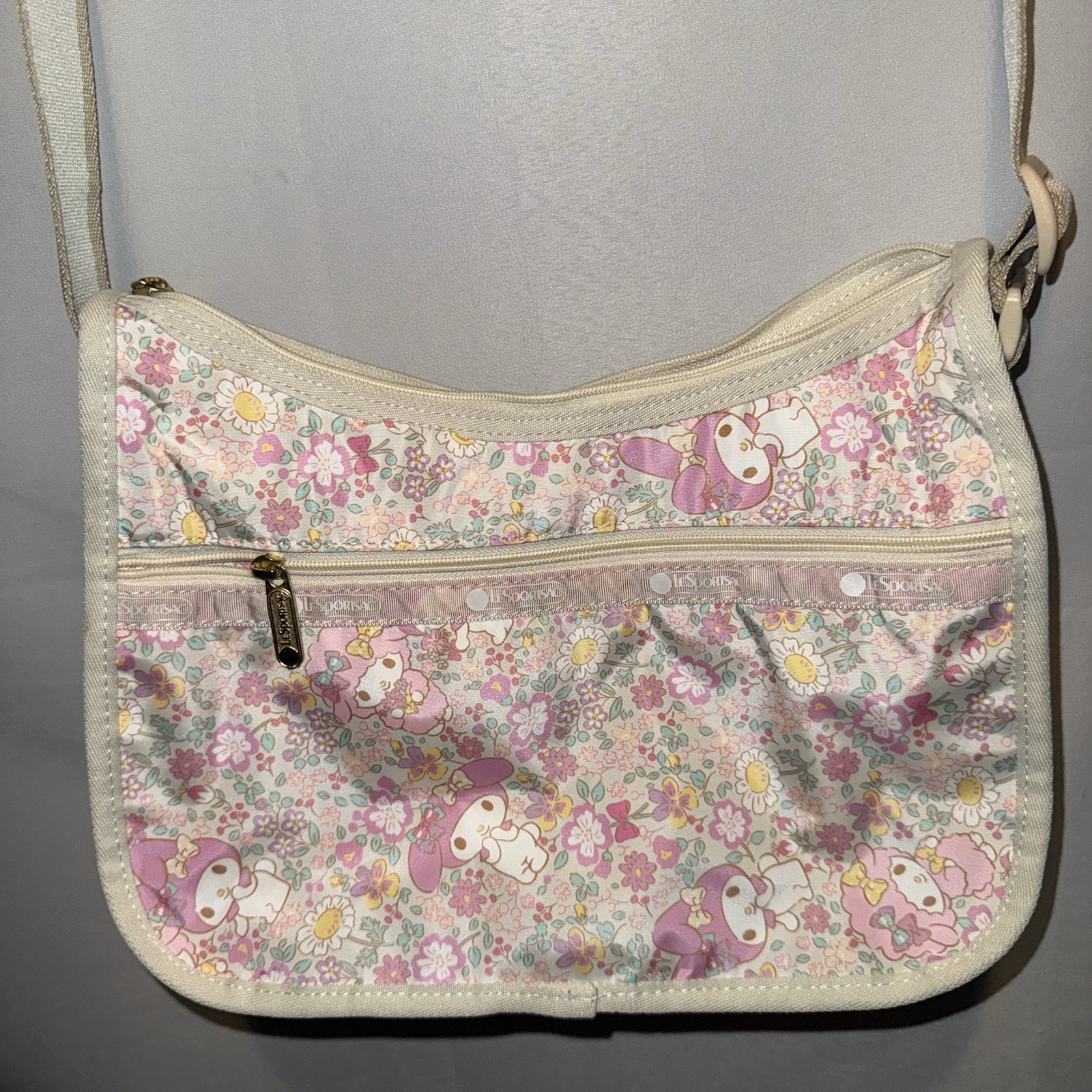 Lesportsac Sanrio My Melody Deluxe EVERYDAY Shoulder BAG Messenger Large