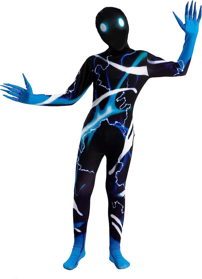 Scary Halloween Slenderman Bodysuit Costume for Kids and Boys - Image 3 of 4