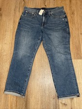 J Crew Jeans Womens Size 30 Blue Slim Boyfriend Light Wash Denim Cuffed CD687