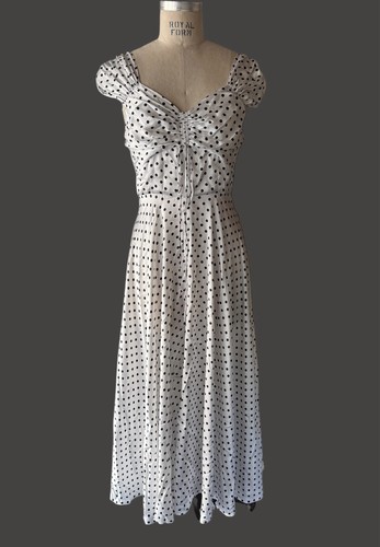 Jill Jill Stuart White Black Polka Dot Maxi Dress NWT Sz 6