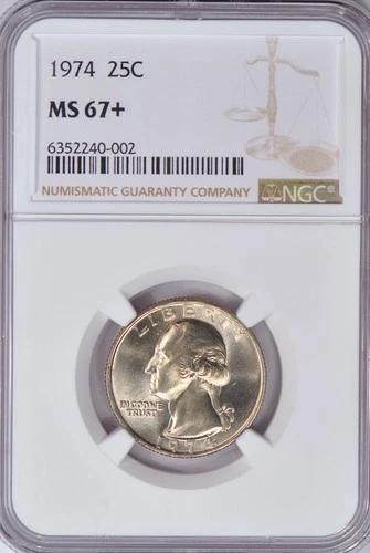 1974 Washington Quarter NGC MS 67 PLUS MS67+ Top Pop Coin None Finer 25C