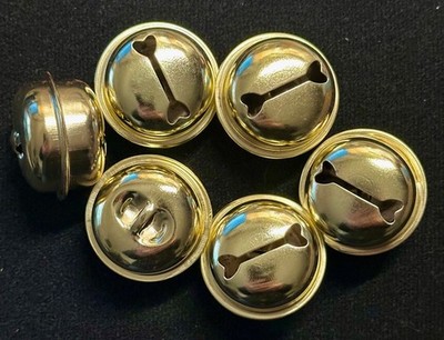 Glocken/Schellen 30 mm, Herz-Stanzung, Metall goldfarben, 10 Stück/Btl